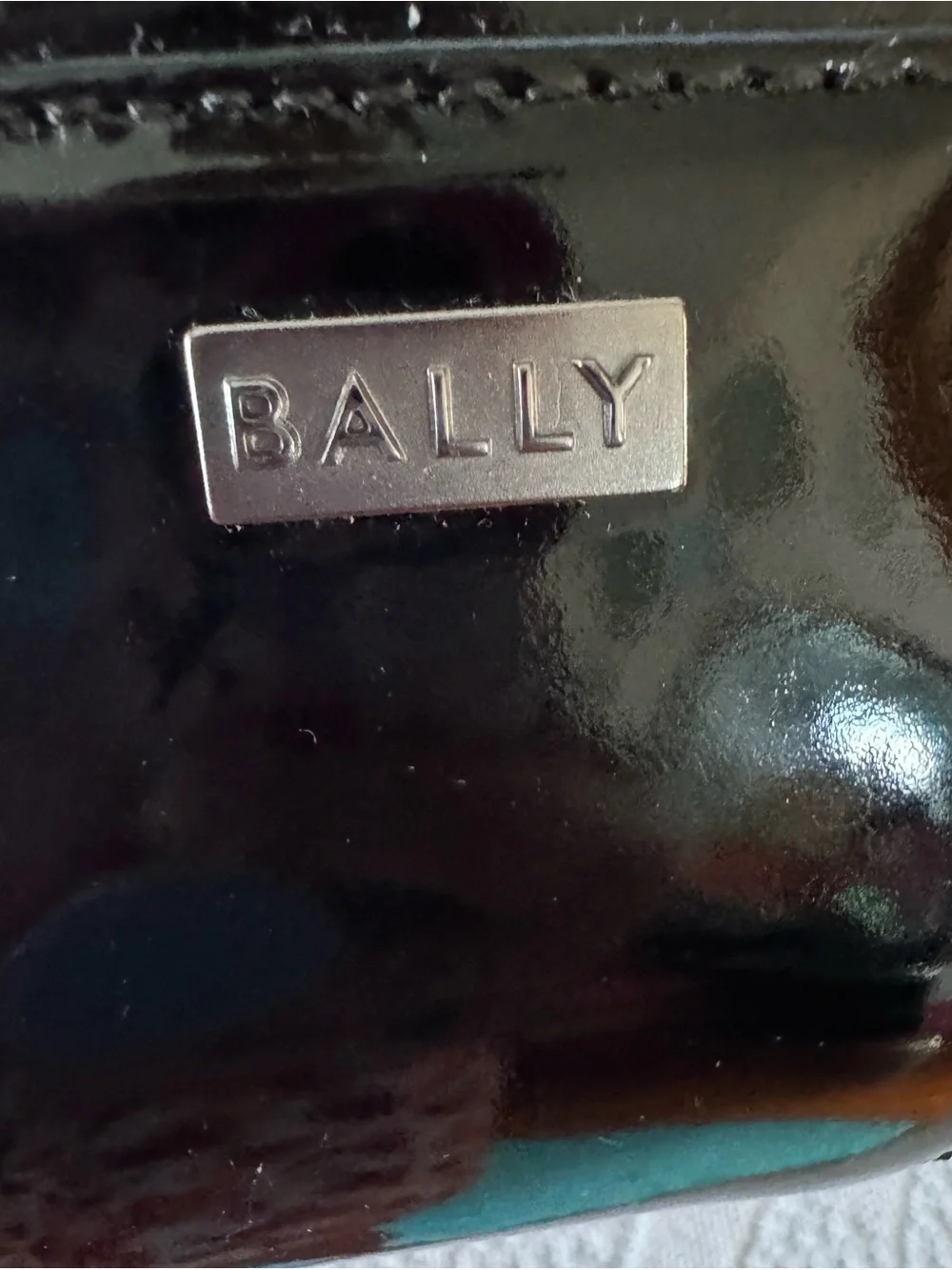 Bally vintage patent leather top handle small purse